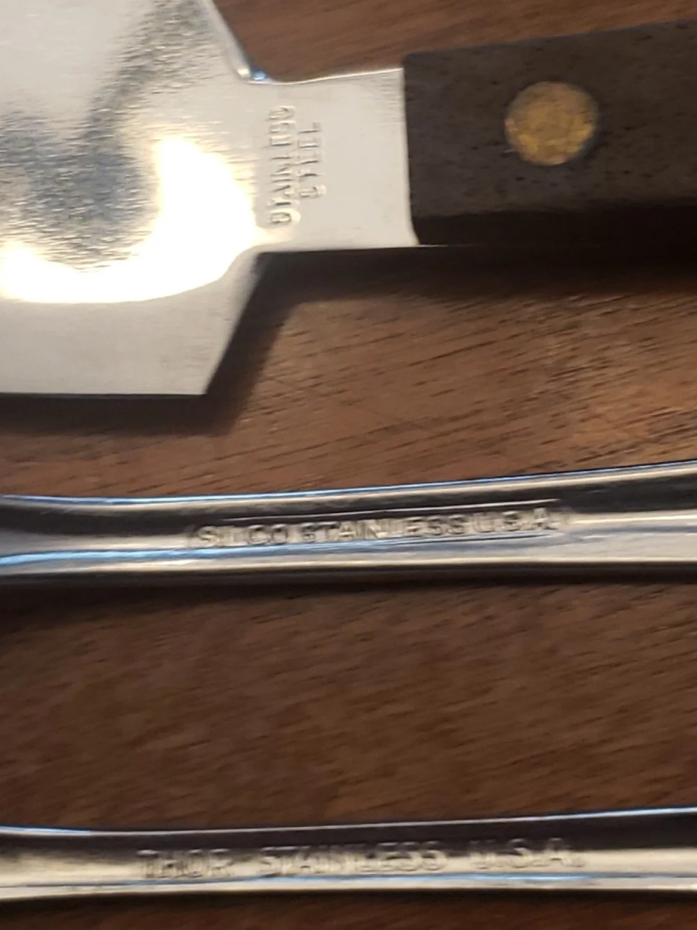 Vtg Stainless Steel Appetizer Forks and Cheese Knife Set (5 Pcs Total)